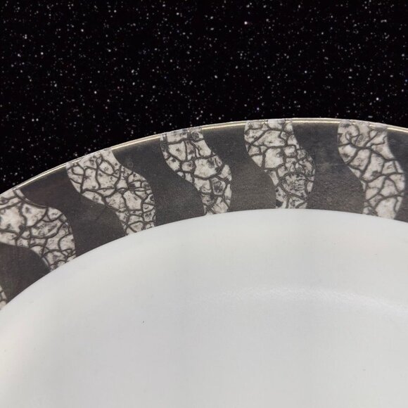 Michael Wainwright Pottery Large Platter Tray Dish Crackled Silver White Ceramic - Picture 3 of 10